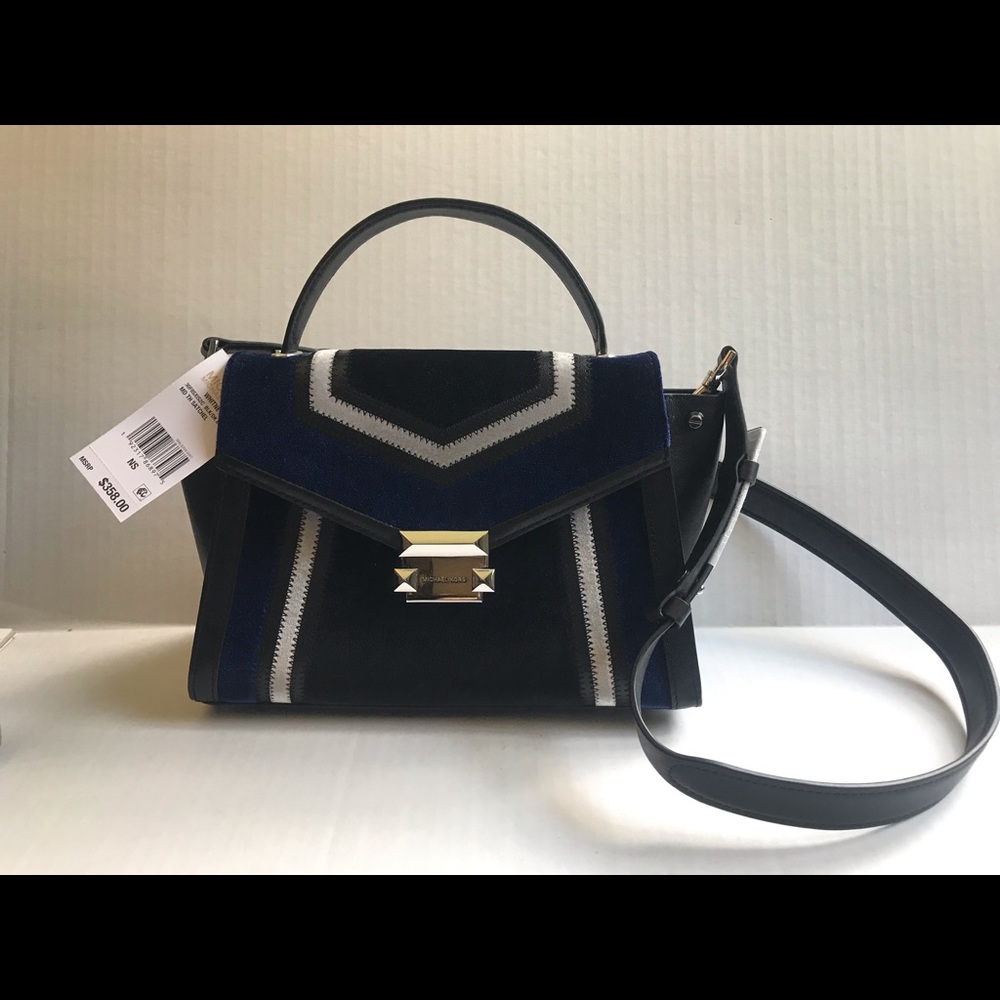 NWT Michael Kors Whitney Blue Velvet Purse